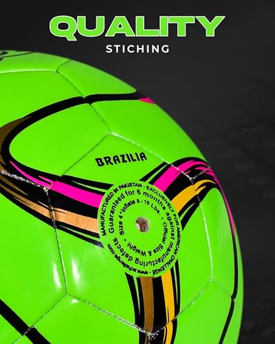 Brasilia Soccer Ball – Professional Training Soccer Ball for Grass Fields – Durable TPU Machine Stitched Soccer Balls – Sizes 2, 3, 4 & 5 – Outdoor Practice & Match Play
