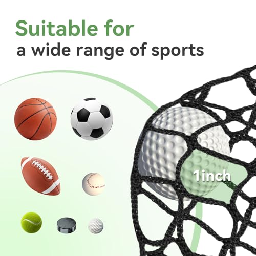 Golf Nets Practice，Sports Nets for Backyard Driving Real Golf Balls10ft to 60ft, Ball Stop Netting for Garage Swing Training, Indoor Outdoor Nylon Heavy Duty Soccer, Basketball, Pickleball Accessories - size: 10ft×25ft