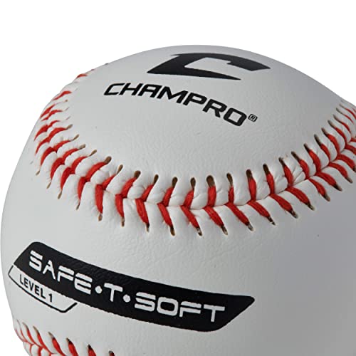 Champro Safe-T-Flight Baseball (White, 9-Inch) Pack of 12
