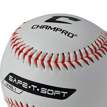 Champro Safe-T-Flight Baseball (White, 9-Inch) Pack of 12