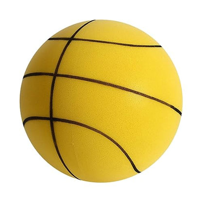 Silent Basketball - Indoor Quiet Training Ball, High-Density Foam, Low Noise, Highly Elastic, Easy to Grip - color: Yellow, size: Medium [18cm-3#]