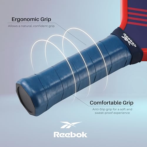 Reebok - Pickleball Set for 2 Players, Includes 2 Paddles with Cushion Grip and 2 Light-Up Balls, Perfect for Night Play, Durable, Engineered for Sports Enthusiasts