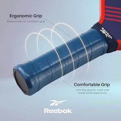 Reebok - Pickleball Set for 2 Players, Includes 2 Paddles with Cushion Grip and 2 Light-Up Balls, Perfect for Night Play, Durable, Engineered for Sports Enthusiasts
