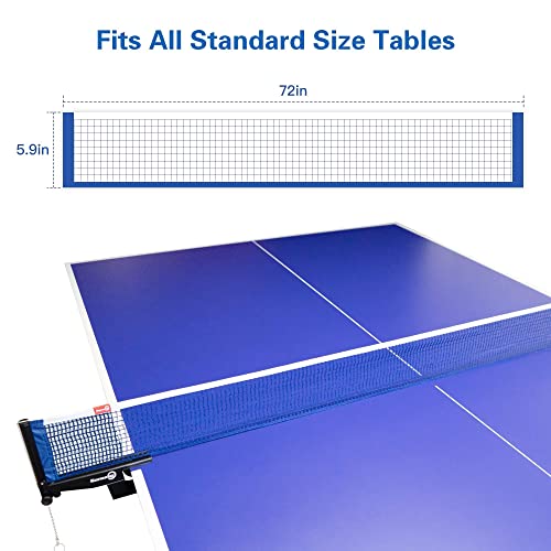 Sanung C-X2 Table Tennis Net for Any Standard Table,Professional Ping Pong Net with 2 Chains for Training Competition Thick Adjustable Tension Indoor Outdoor,Royal Blue