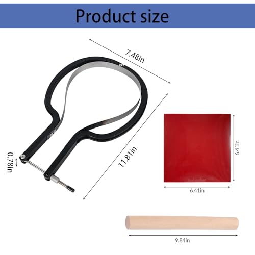 Table Tennis Rubber Cutter Kit - Adjustable Arc Bow Knife Design Fits All Racket Curves.4-Piece Set.Cutting Knife - Roller - Gloves - Table Tennis Bat Replacement Rubbers Sheet.