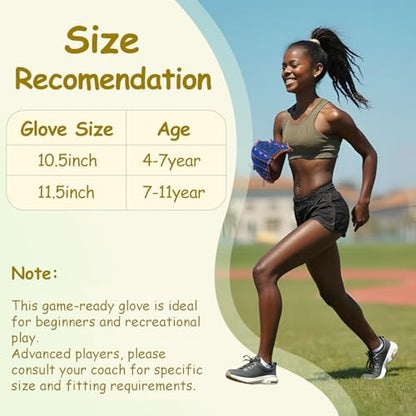 Urby Left Handed Baseball Glove, Left Handed T Ball Glove for Lefty, Left Hand Throw Only. T-Ball & Youth Baseball Gloves. - color: Black & Blue, size: 11.5in Age 7-11