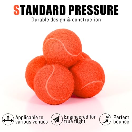 30/40 Pack Training Tennis Balls, Pet Dog Playing Balls, Practice Tennis Balls with Mesh Bag for Transport and Beginner Training - color: Orange-40Pack