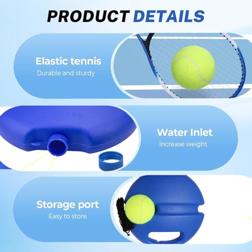 Tennis Practice Rebounder, Tennis Trainer Ball with String Set, Solo Tennis Trainer Rebound Ball with Weighted Base for Beginners, for Wall Drills & Parks Or Backyard Training - color: Mix-A-2pcs