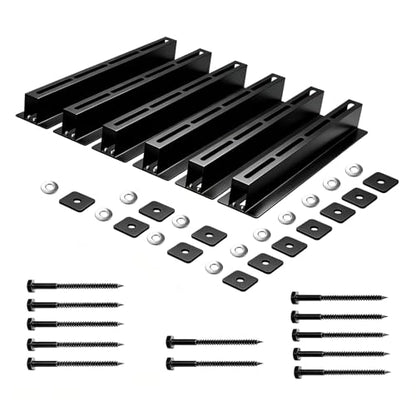 Heavy Duty Garage Ceiling Storage Rack System, Overhead Bin Slide Track Rails for 5 Bins (6 Pack), Adjustable Tote Hanger, 176 Lbs Capacity Steel - size: 6 Pack