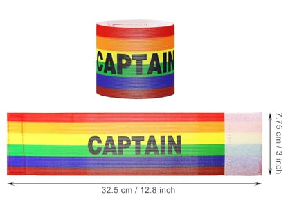 ONLYKXY Captain Armbands 9x30CM/3.54x11.81inch Adjustable Leader Armband for Soccer Basketball Volleyball School Team Competition Coach Players Wrist Arm Bands - color: Rainbow Color