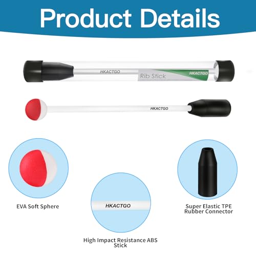 Rib Stick,Golf Training Swing Aid,Golf Training Aid,Chipping Training Aid,Golf Alignment Sticks,Rotation and Golf Wrist Hinge Trainer Fits Mens, Womens,Kids/Junior Clubs,White