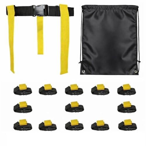 HE Adult Flag Football Belts 40″ Adjustable, Extra-Wide 2″ Heavy-Duty Polypro – Made in USA Lifetime Waranty Several Colors - color: Yellow
