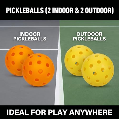 Pickleball Paddle Set of 2 T700 Carbon Fiber – Textured Surface Rackets for Spin & Control, Includes 4 Pickleballs & Bag, Durable Lightweight Pickleball Kit - color: 1