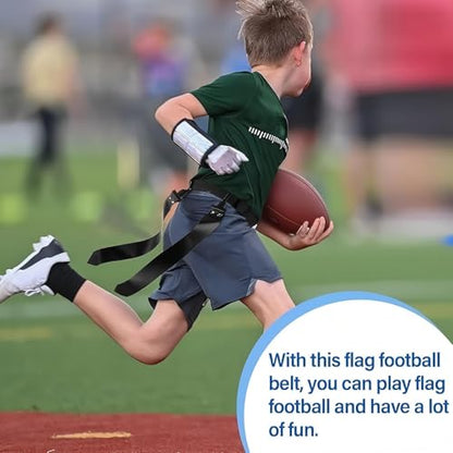 Junkin 6/8/10 Players Flag Football Sets Adjustable Football Belts and Flags for Youths Teens Kids Adults Players Sports Team - color: Orange,black