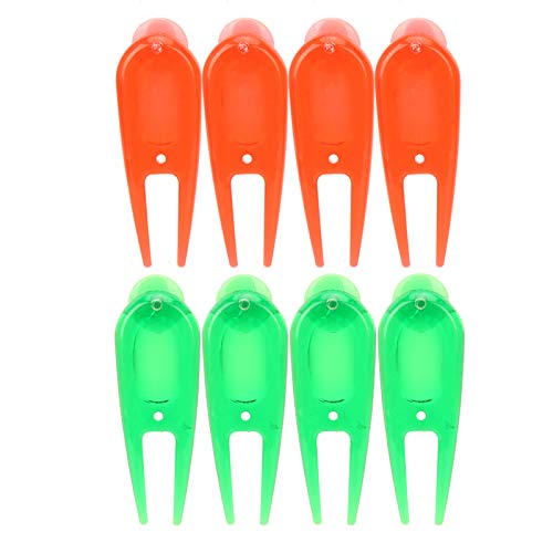Green Repair Fork, Ball Marker Tool with 4 Red and 4 Green Markers for Divot Fixing