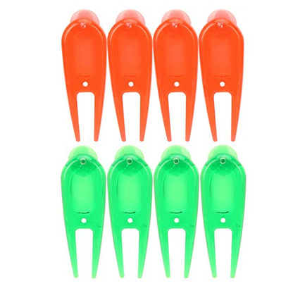 Green Repair Fork, Ball Marker Tool with 4 Red and 4 Green Markers for Divot Fixing