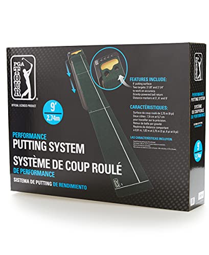 PGA TOUR Unisex 9ft Putting System, Caviar, One Size