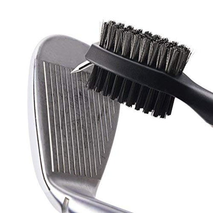 Pack of 2 Golf Club Brush Groove Cleaner with Retractable Zip-line and Aluminum Carabiner Cleaning Tools