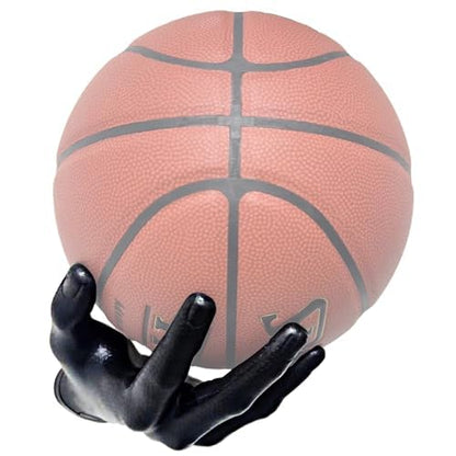 Basketball Holder, Hand Sculpture Ball Holder Wall Mount Art Decor Stand Basketball Storage Rack Organizer Display Case Man Cave for Football Soccer Gifts for Him Men Boys Gamers