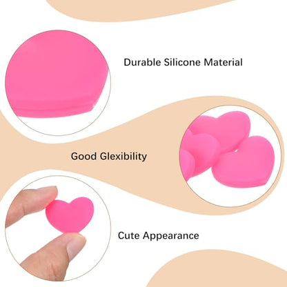 Tennis Racket Vibration Dampener Soft Silicone Racket Shock Absorber for Tennis Racquet String - Heart Shaped - color: Hot Pink