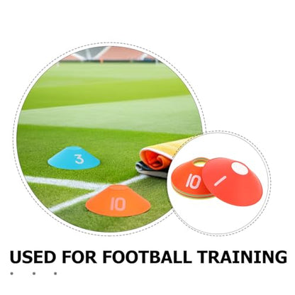 10pcs Numbered Spot Markers Discs for Soccer Training Flat Plastic Soccer Coaching Cones Set (1-10) for Football Basketball Drills and Sports Practice
