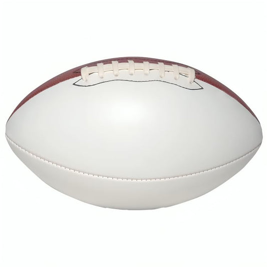 Autograph Blank Full Regulation 12 Inch Football | Official Size 9 | Football Trophy for Signing with Two White Panels - style: Football without Base