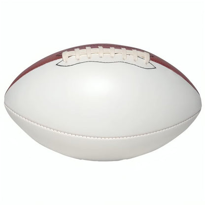 Autograph Blank Full Regulation 12 Inch Football | Official Size 9 | Football Trophy for Signing with Two White Panels