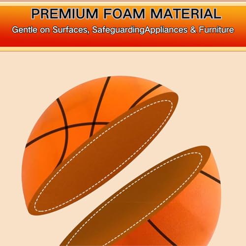 Silent Basketball Size7(29.5“),2026 Upgrade Silent Foam Basketball Indoor Training Ball, Foam Indoor Training Room Without Noise
