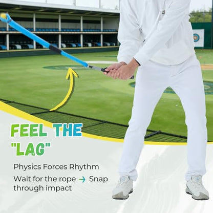 Golf Rope Swing Trainer, Professional Golf Swing Rope Training Aid to Improve Speed, Tempo, Rhythm, Flexibility and Strength, Golf Warm-Up Practice Equipment for Golfers of All Levels - color: Blue-B