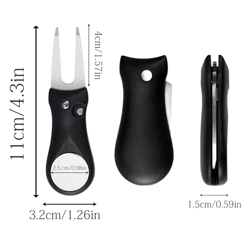Personalized Golf Divot Tool Set with Magnetic Ball Marker & Hat Clip, Custom Engraved Golf Accessories Gift for Men, Groomsmen, Wedding Favors, Golf Lovers