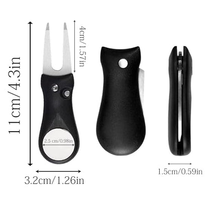 Personalized Golf Divot Tool Set with Magnetic Ball Marker & Hat Clip, Custom Engraved Golf Accessories Gift for Men, Groomsmen, Wedding Favors, Golf Lovers