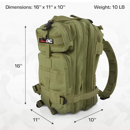 MediTac Rucksack Assault Trauma Tactical Kit Feat. SOF Tourniquet, Chest Seals, Clotting Gauze – Olive Drab