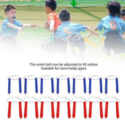 Flag Football Set, PVC Touch Fastener with Adjustable Football Belts and Flags, for Youth Adults Kids Team Sports Training