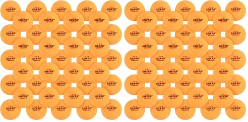 Click N' Play 3-Star Ping-Pong Balls, 50 pcs | Table Tennis Balls Bulk, Plain Orange-Colored Ping Pong Ball | Professional Pingpong, Advanced Training, Tournament, Recreational Play - size: 50 Count (Pack of 2)