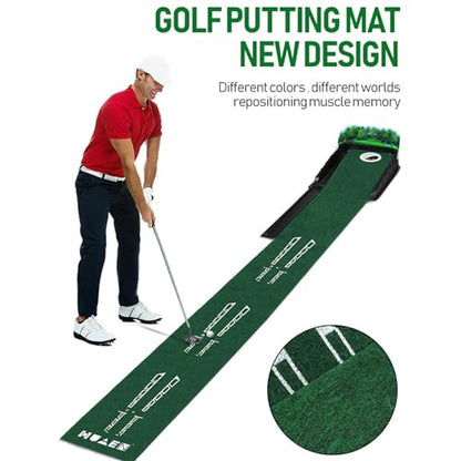 golfPutting Mat - Indoor Outdoor Training Aid, Automatic Ball Return Track | Multifunctional Tiny golfPractice Mat for Enthusiasts Lovers Mini Games Home Offices Skill Improvement Fun Challenge