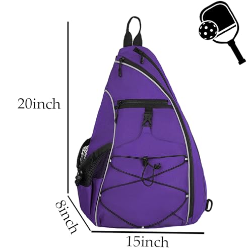 Goloni Pickleball Sling Bag for Men Women, Lightweight Pickleball Backpack with Fence Hook - color: Purple