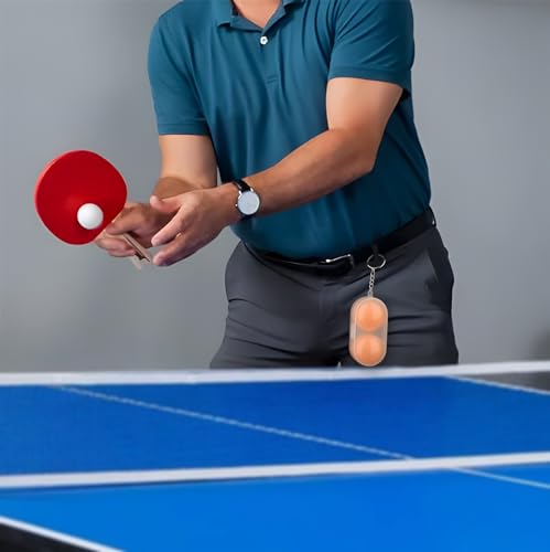 Cosmos 3 Pcs Table Tennis Ball Protective Case Ball Holder Ping Pong Ball Carry Box Portable Table Tennis Ball Storage Box with Keychain for Ping Pong Container Ball Accessories