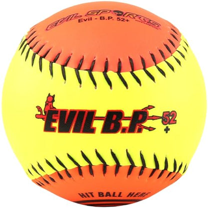 1 Dozen Evil Bp 12" Softballs - 52cor/.300 Compression AK Evil BP52 12 Balls