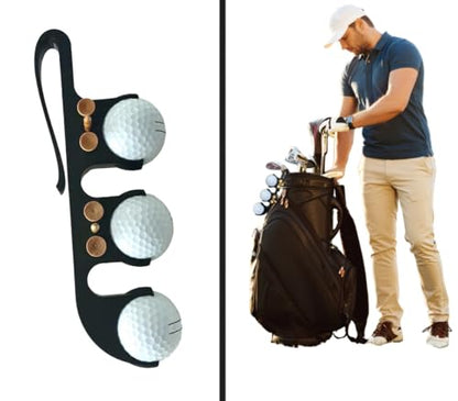 Golf Ball Bag Holder Golf Tee Keeper 2 in 1 Ball Case for 3 Balls Holder Case Carry Bag Belt Accessories for Club Bags Balls Keeper Tee Storage