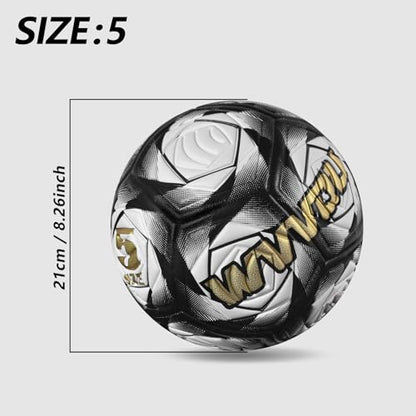 WVVOU Soccer Ball Size 5, Matches and Training Soccer Ball, 3.5mm Thickened Pu, Suitable for Indoor or Grassland Beach and Muddy Ground, Adaptable All-Weather for Teenagers