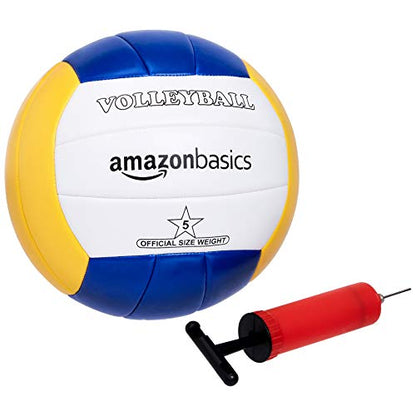Amazon Basics Portable Outdoor Volleyball and Badminton Combo Set with Sturdy Poles and Storage Bag