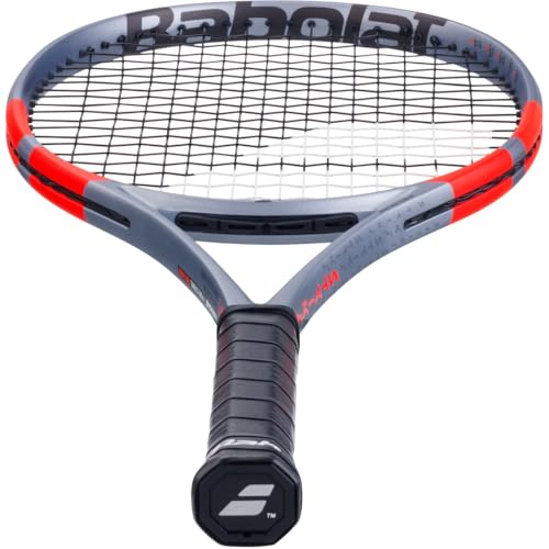 Babolat Pure Strike 100 16x20 4th Gen Tennis Racquet (Carbon Grey) - Strung with 16g Babolat Syn Gut at Mid-Range Tension - color: Black String, size: 4 1/2" Grip