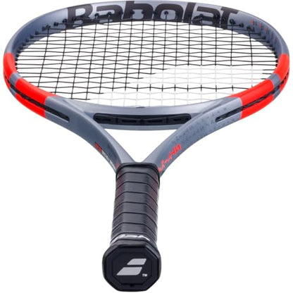 Babolat Pure Strike 100 16x20 4th Gen Tennis Racquet (Carbon Grey) - Strung with 16g Babolat Syn Gut at Mid-Range Tension - color: Black String, size: 4 1/2" Grip