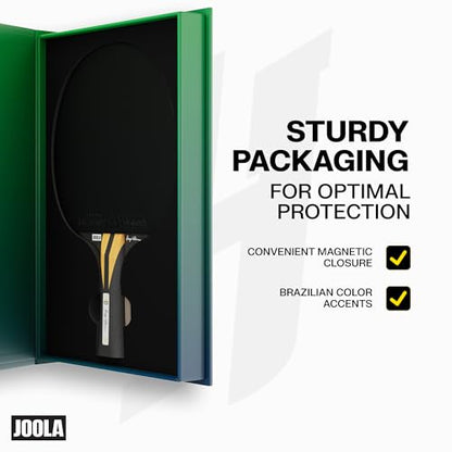JOOLA Infinity Carbon Professional Ping Pong Paddles - Ergonomic Comfort Grip - ITTF Approved Rubbers - Professional Ping Pong Paddle for Advanced Control & Speed - Table Tennis Racket - color: Hugo Calderano Exclusive
