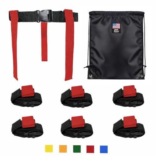 HE Adult Flag Football Belts 40″ Adjustable, Extra-Wide 2″ Heavy-Duty Polypro – Made in USA Lifetime Waranty Several Colors
