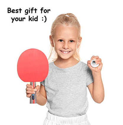 Professional Ping Pong Paddle Set - 2 Pack Premium Table Tennis Racket Set, 3 Professional Game Balls, Training Recreational Racquet Kit, Durable Handle Sturdy Rubber, Portable Carry Case Bag
