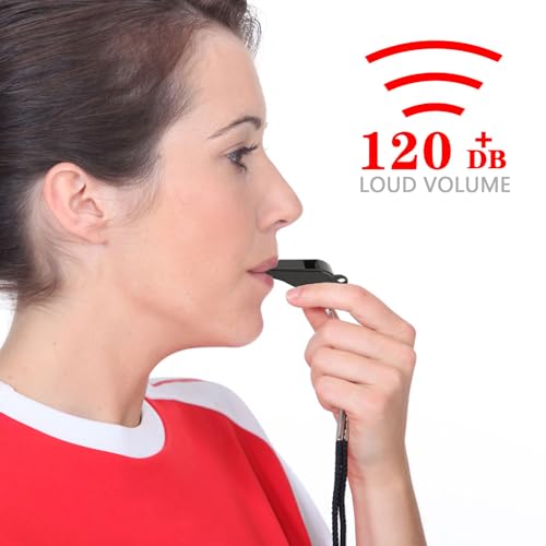 Whistle, Whistle for Coaches, Plastic Whistles for Adults, Coach Whistles with Lanyard, Referee Whistle Loud Crisp Sound Whistle Emergency for Teacher Polices Officials Sport Training Lifeguard