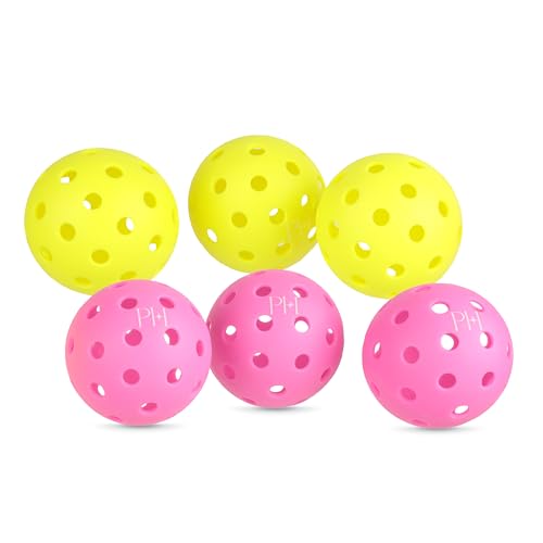 Paris Hilton - Performance Pickleballs 40-Hole, 6 Pack Durable Outdoor Balls, Precision Flight Design for Consistent Bounce and Long-Lasting Play