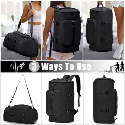 MIYCOO Gym Bag for Men Women with Shoes Compartment - Duffle Bag, Travel Backpack, Sports Backpack, Weekender Overnight Bag with Wet Pocket - Dark Blue - color: Dark Blue -Style2