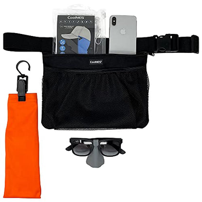 CoolNES - Ball Holder for Pickleball Tennis Golf - Adjustable Waist with Towel Hook Peg Accessories Space